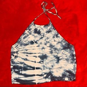 Tie-Dye Halter Crop Top